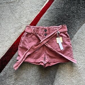 TGLA Francesca’s Collection Corduroy Paperbag Belted Shorts
